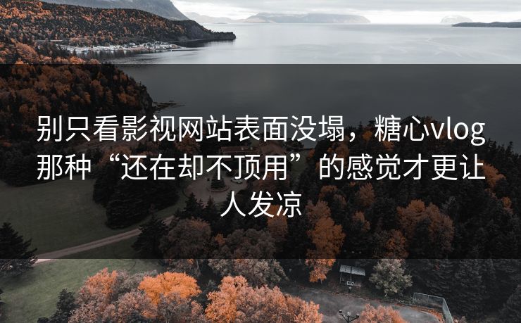 别只看影视网站表面没塌，糖心vlog那种“还在却不顶用”的感觉才更让人发凉